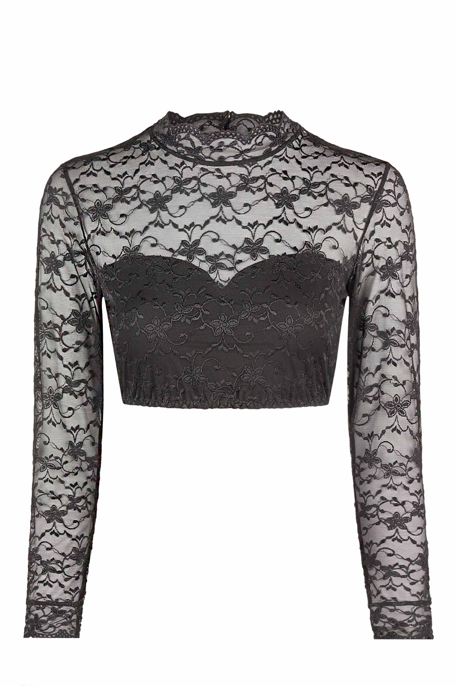 Dirndl-上衣，长袖，高领，ELVIRA 