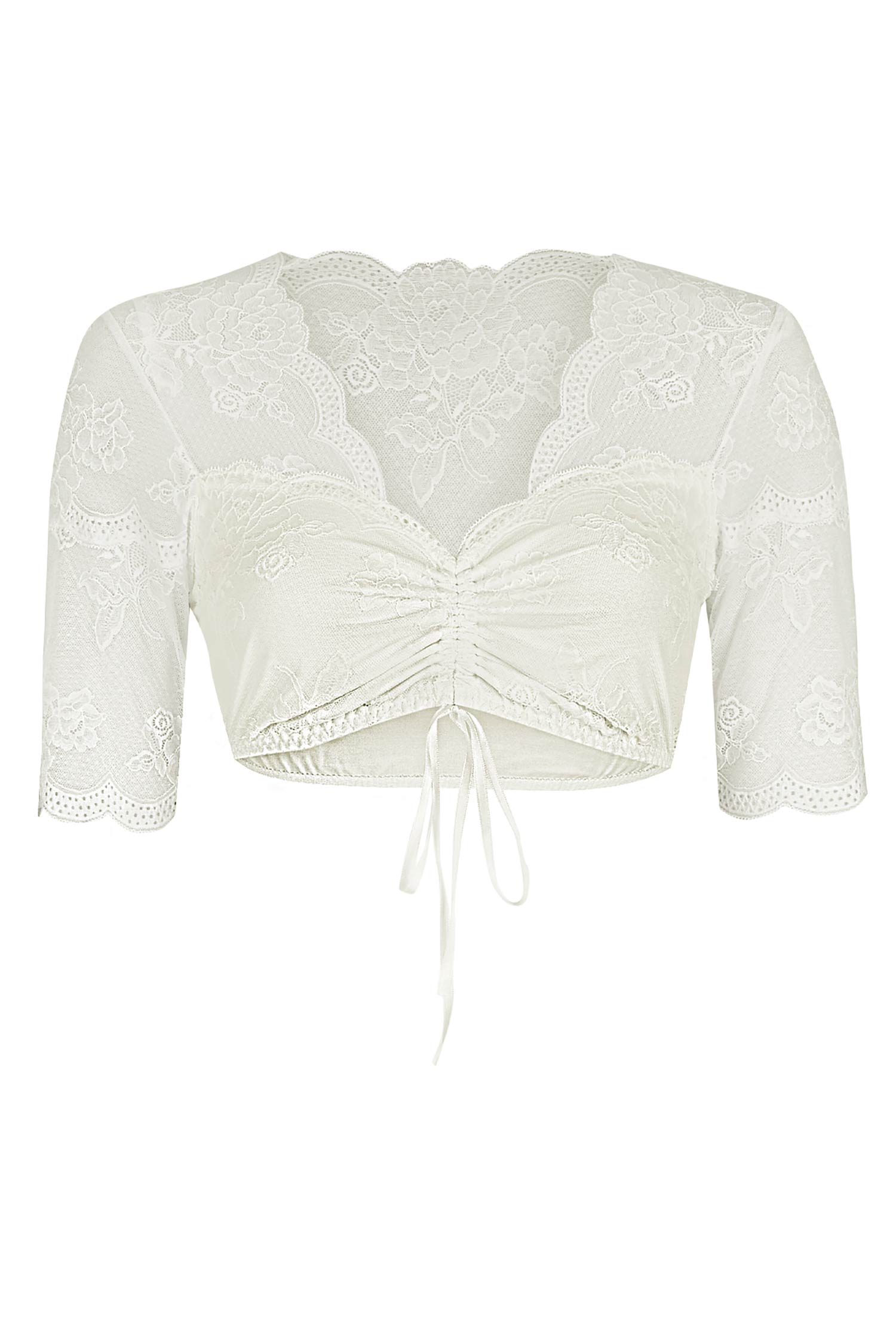 Dirndl-上衣，半袖，花卉图案蕾丝，GABI 