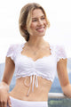Dirndl-بلوزة، بأكمام قصيرة، مع ياقة على شكل قلب، نينا - قطع فردية بالمقاس 36 و 38 