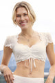 Dirndl-بلوزة، بأكمام قصيرة، مع ياقة على شكل قلب، نينا - قطع فردية بالمقاس 36 و 38 