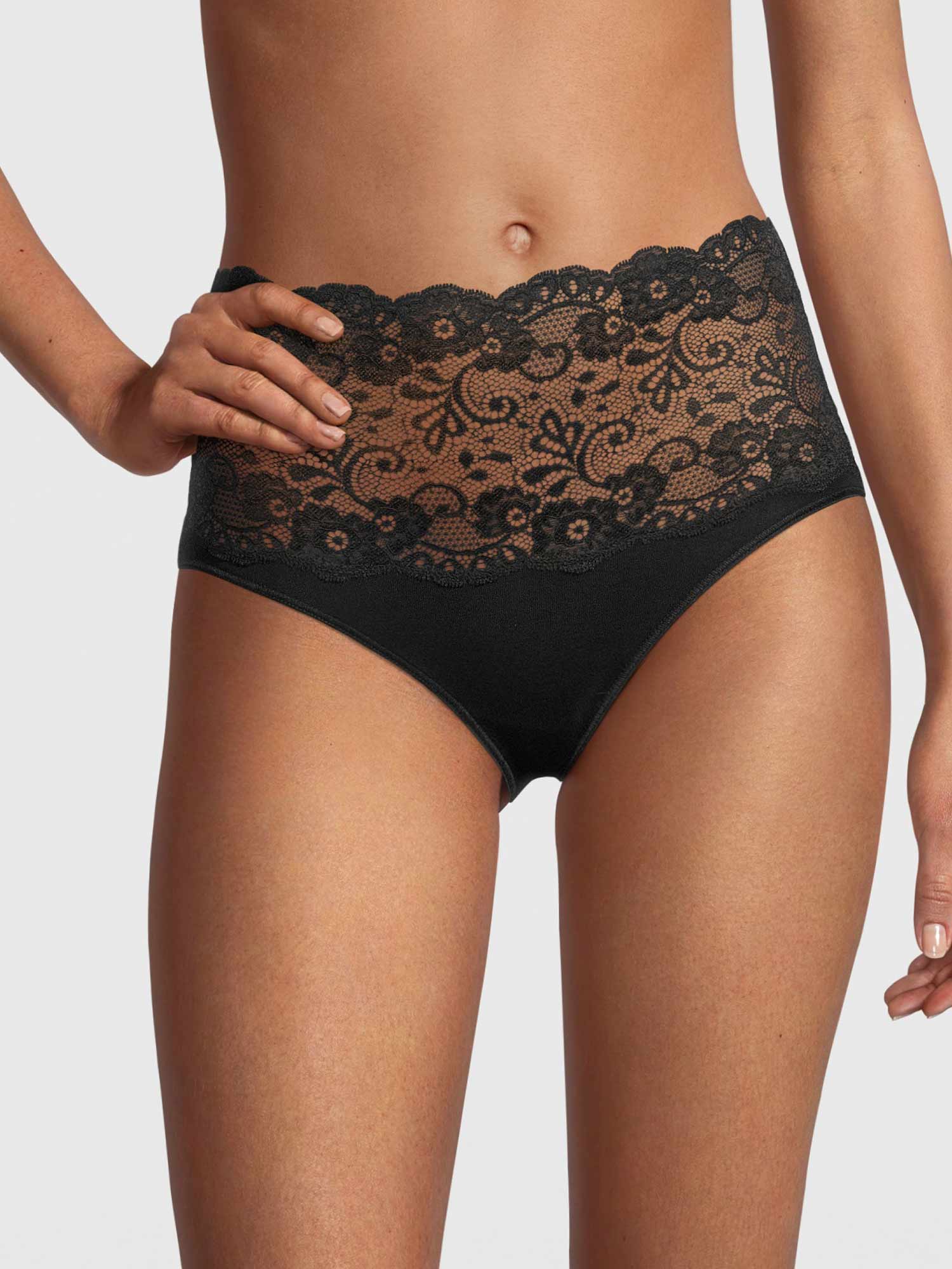 腰围-滑倒，带有宽蕾丝边，FILOSCOZIA REFINED 