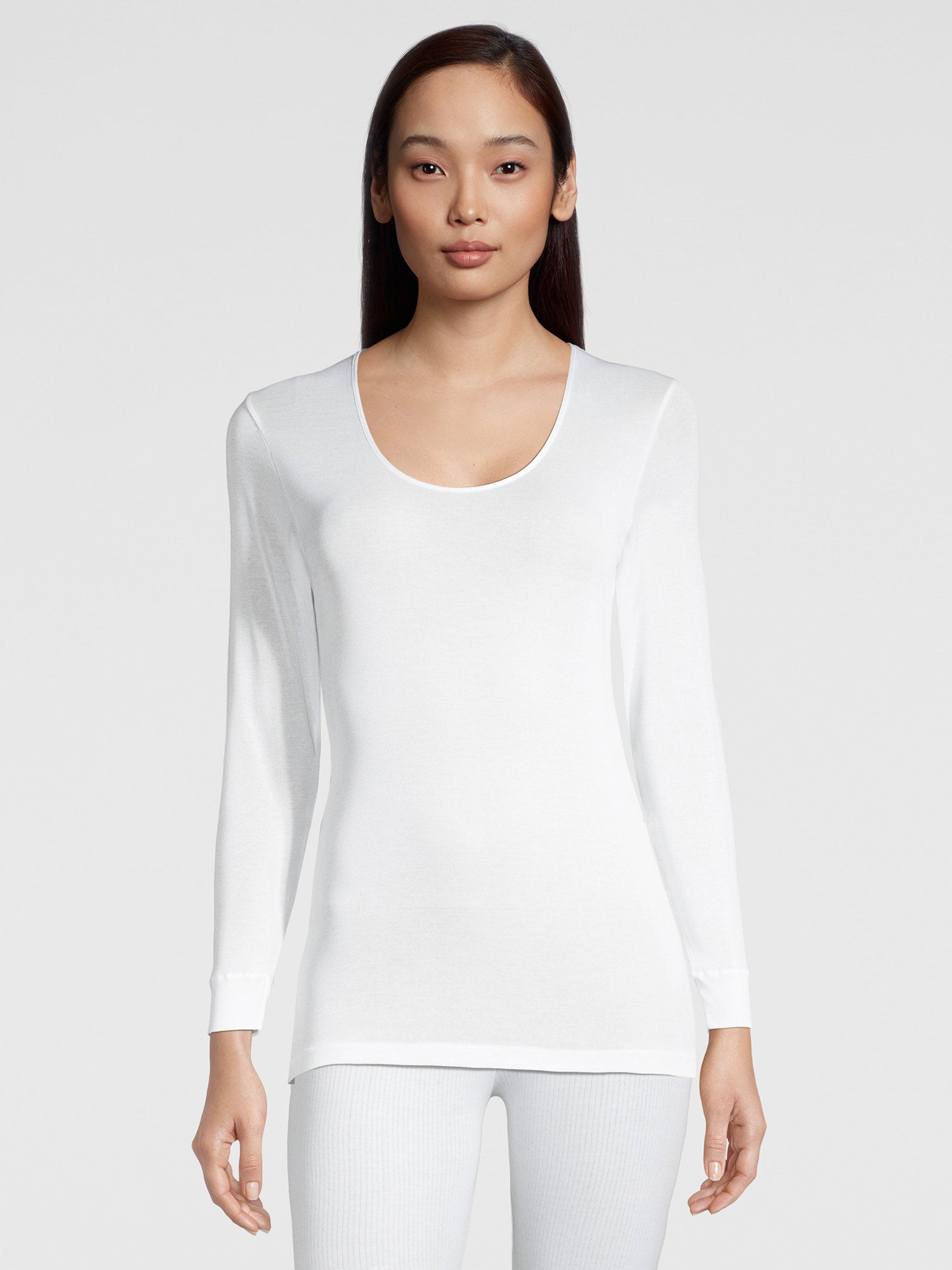 قميص، بأكمام طويلة، خط رقبة مستدير, FILOSCOZIA SATIN 