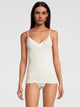 Top a spaghetti con bordi satinati, WOOL AND SILK 