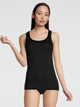 Réservoir-Top, col rond, avec large garniture en satin, FILOSCOZIA SATIN EDGE 