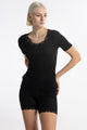 scollo rotondo-Maglietta con pizzo, WOOL AND SILK 
