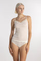 Top spaghetti avec dentelle, WOOL AND SILK 