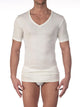 T-Shirt, scollo a V, MERINO WOOL AND SILK 