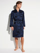 Morgenmantel, Robe Long, paisley dark blue, Grösse M, 6000 SILK NIGHTWEAR - perfektes Geschenk für Ihn!