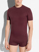 T-Shirt PURENESS, Rundhals, in Herbstfarbe "ruby wine", Grösse M