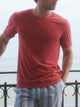 T-Shirt, O-Neck, LIVING, in rot – Sale, Grösse L